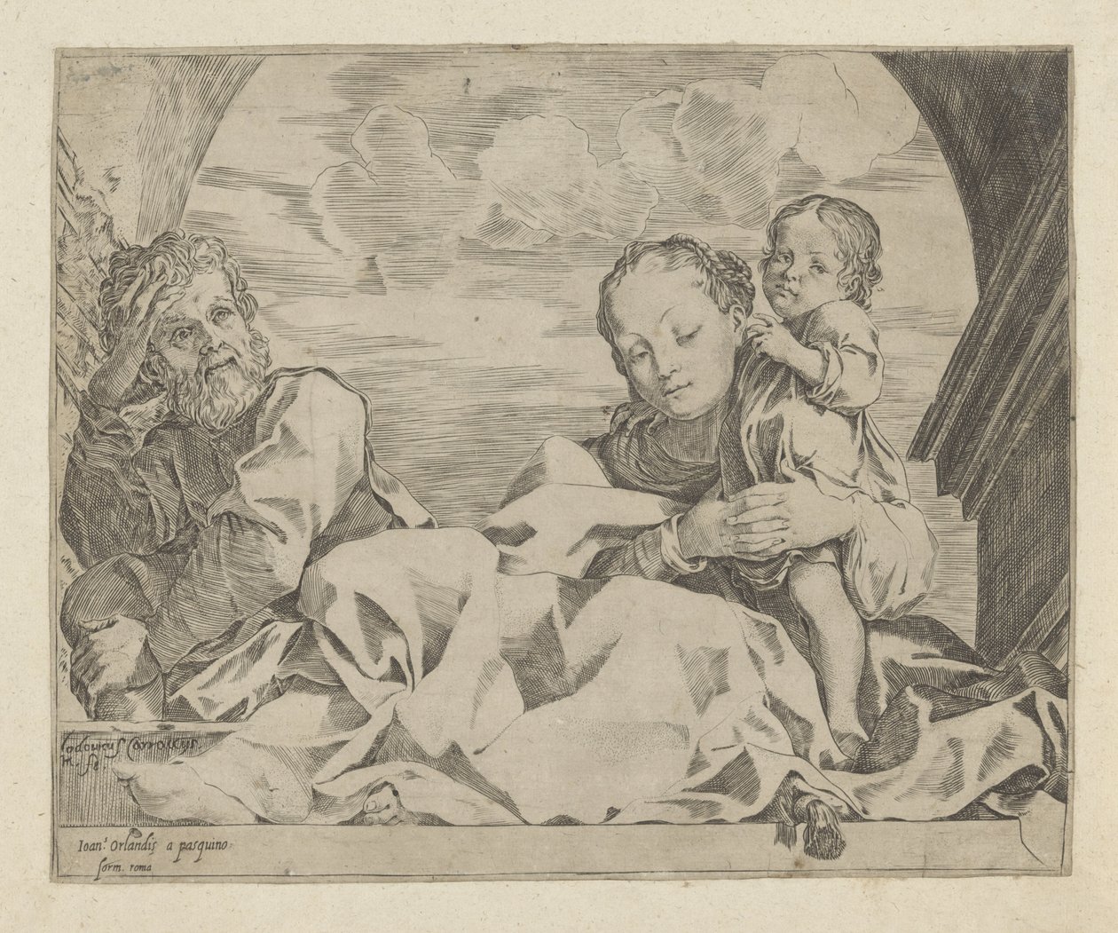拱门下的圣家族 作者 卢多维科·卡拉奇（Ludovico Carracci）