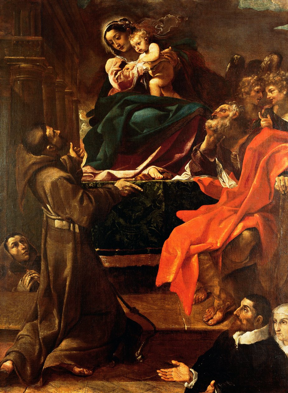 圣家族与圣方济各和捐助者 作者 卢多维科·卡拉奇（Ludovico Carracci）