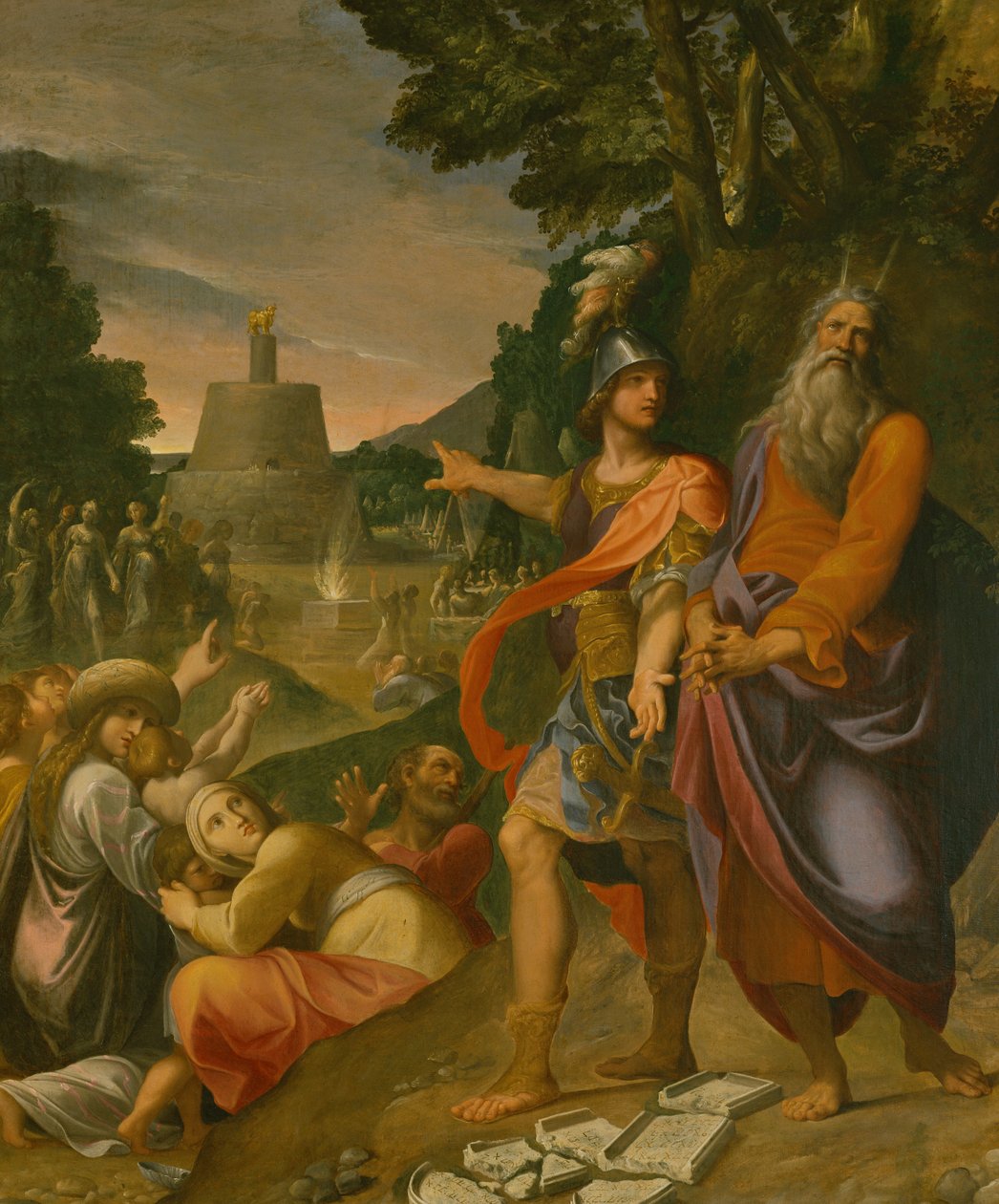 摩西打破律法石碑（绘画） 作者 卢多维科·卡拉奇（Ludovico Carracci）