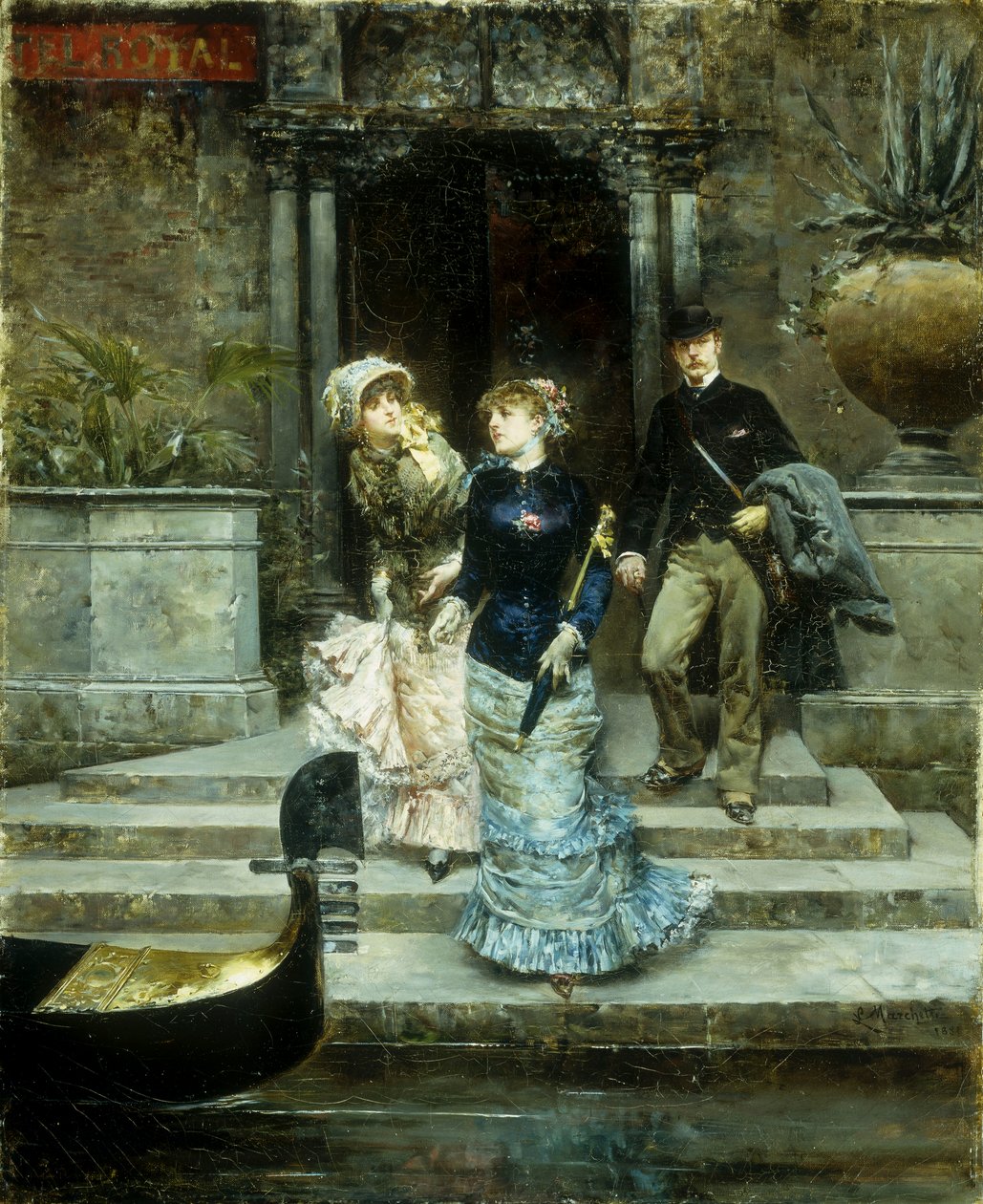 1881年从威尼斯皇家酒店出发 作者 卢多维科·马尔凯蒂（Ludovico Marchetti）