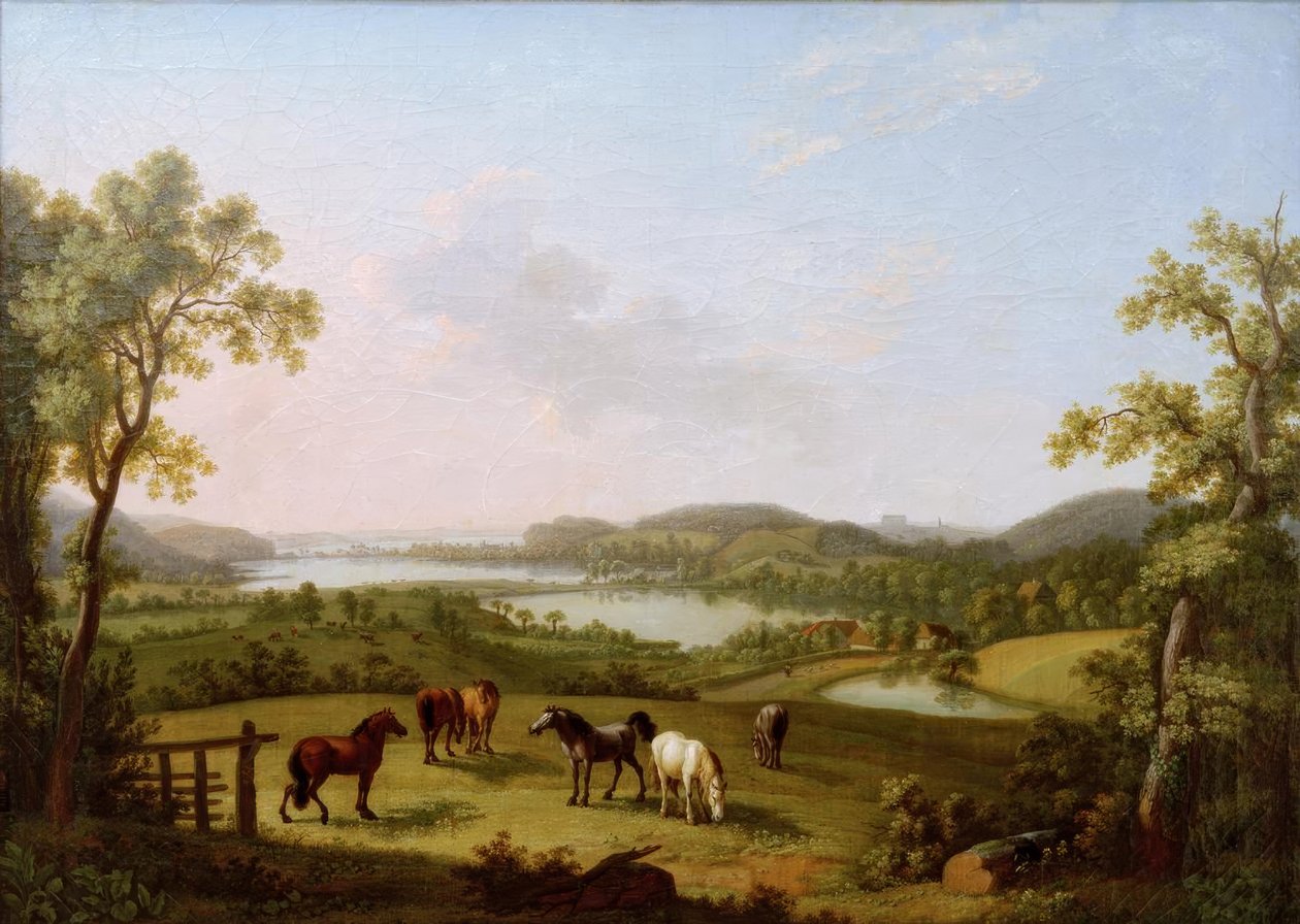 从博斯多夫（Bösdorf）看的PlönerSee 作者 路德维希·Philipp Strack