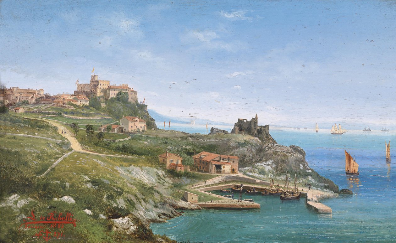 Castello de Duino，靠近的里雅斯特 作者 Sturmfest的Ludwig Rubelli