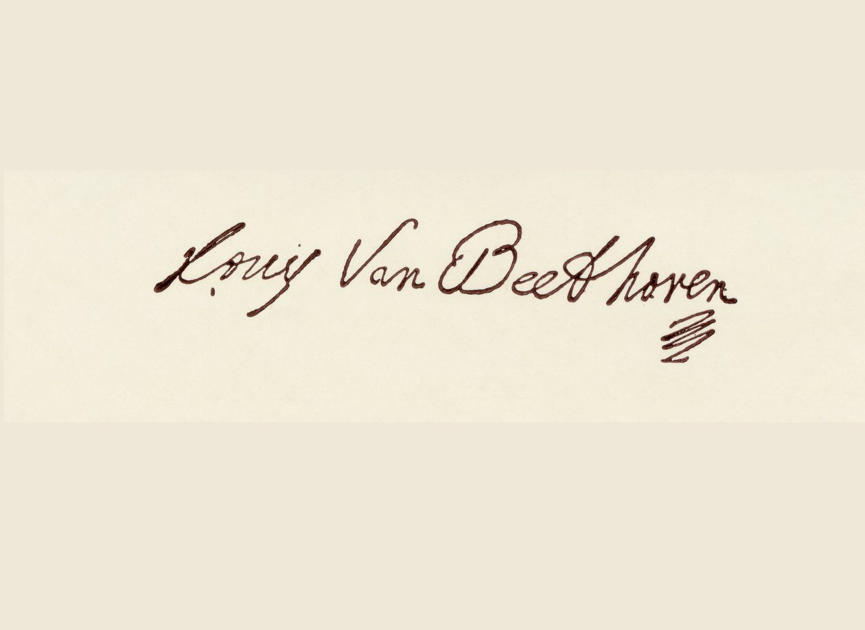 Ludvig van Beethoven的签名（钢笔和墨水） 作者 路德维希·范·贝多芬