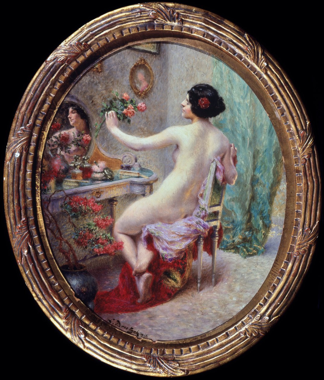 La Toilette.路德维希-多伊（1855-1935 年）的绘画作品 作者 路德维希·日耳曼