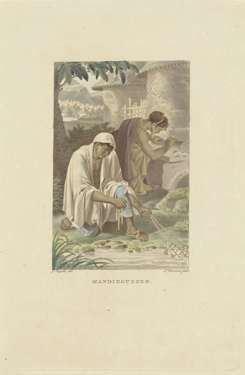曼丁卡人（Mandinka），西非居民 曼丁格语（物品上的标题） 作者 路德维希·戈特利布·波特曼