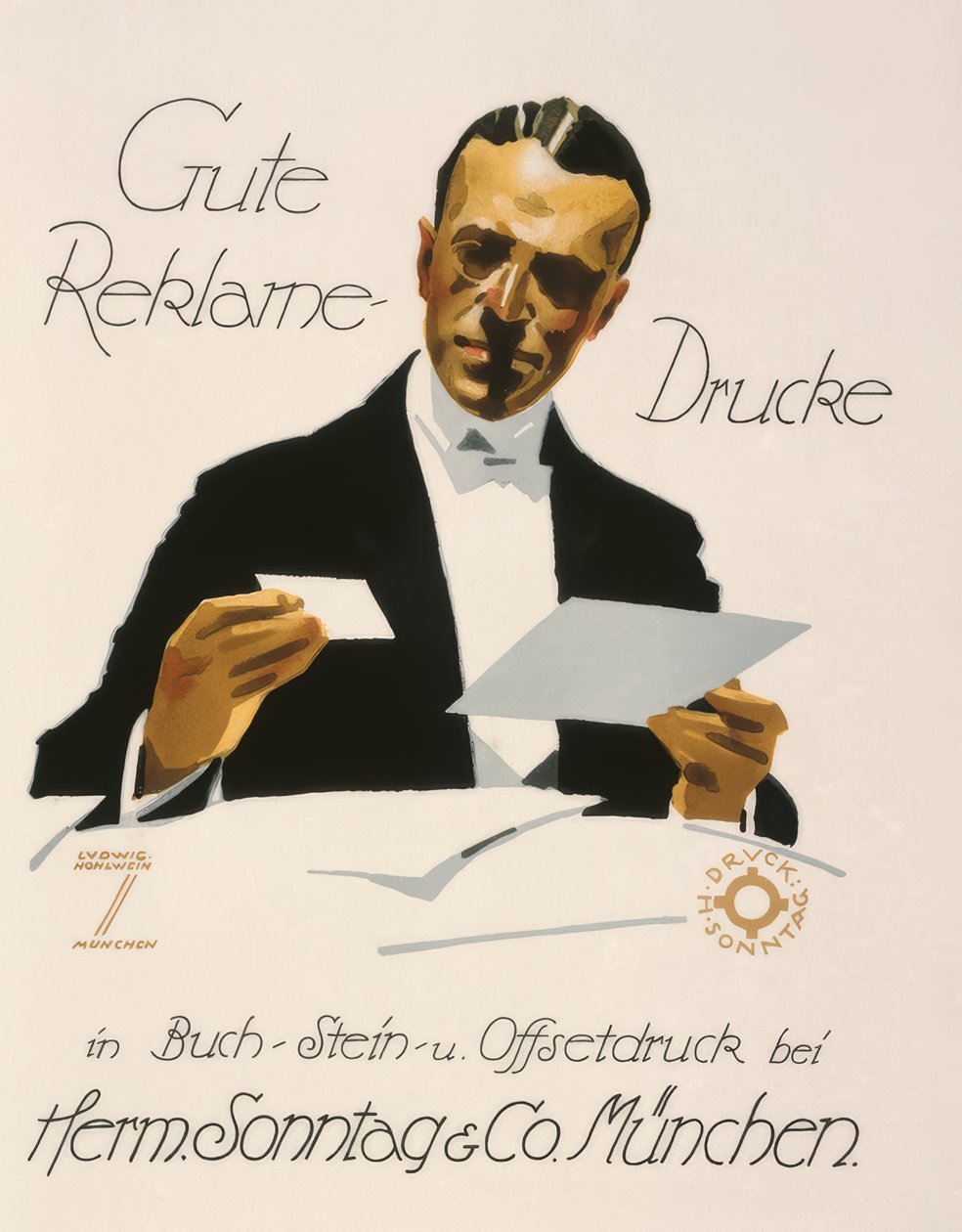 Gute Reklame-Drucke bei Herm. Sonntag und Co. München 作者 路德维希·霍尔文