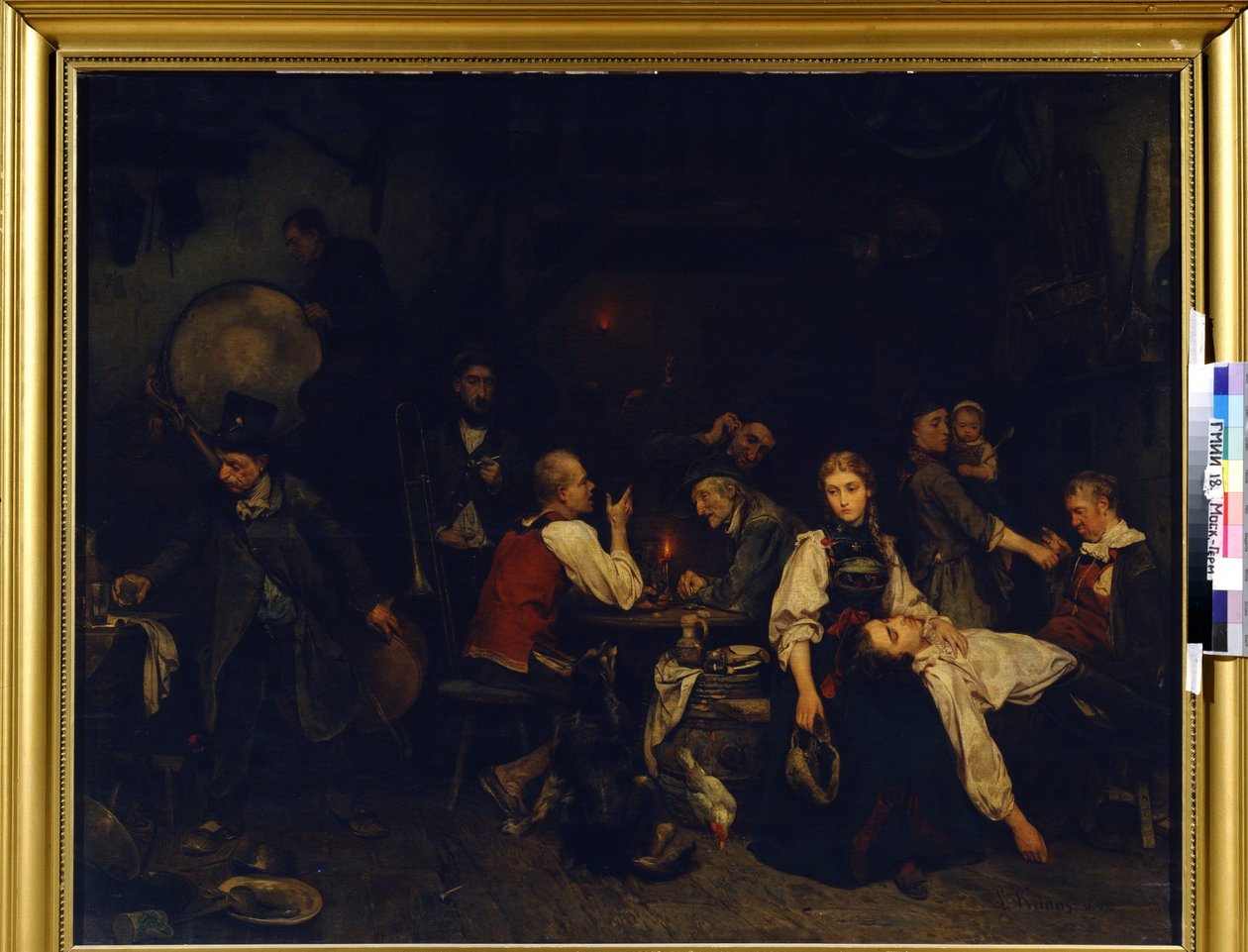 Lendemain de fete（庆典后的早晨）。路德维希-克瑙斯（1829-1910 年）的绘画作品 作者 路德维希·克瑙斯