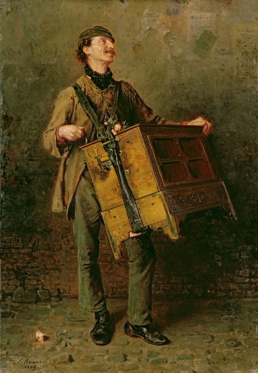 The Hurdy-Gurdy Man，1869 作者 路德维希·克瑙斯