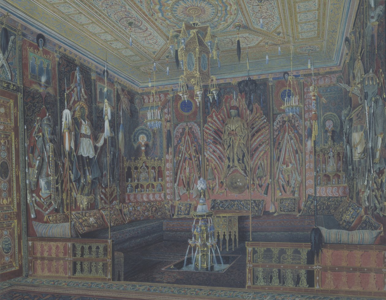 Tsarskoye Selo大皇宫的亚洲土耳其房间 作者 路德维希·普雷马齐（Ludwig Premazzi）