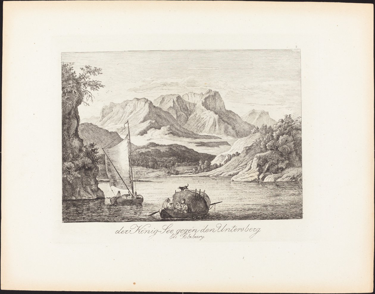 Der König-See gegen den Untersberg bei Salzburg（国王湖，朝向萨尔茨堡附近的翁特斯堡） 作者 路德维希·里克特