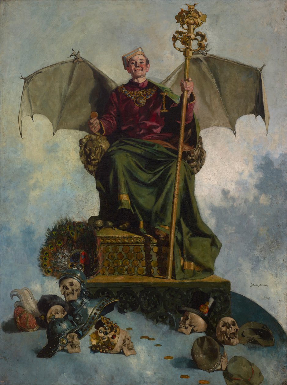 撒旦（世界之主）的寓言》，约 1900 年（布面油画） 作者 路德维克·斯塔西亚克
