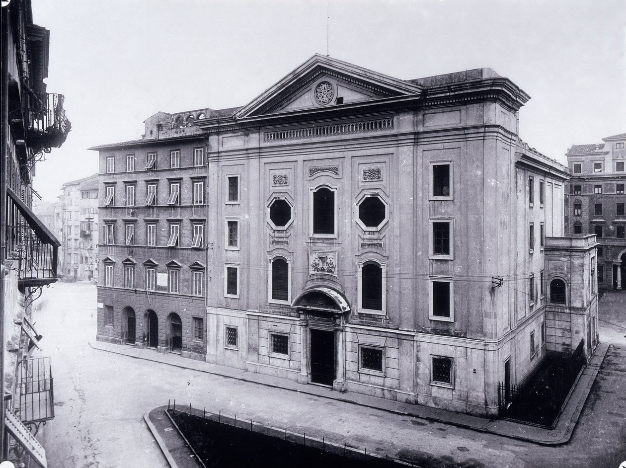 利沃诺老犹太教堂的门面，c.1910 作者 路易吉·贝蒂（Luigi Betti）