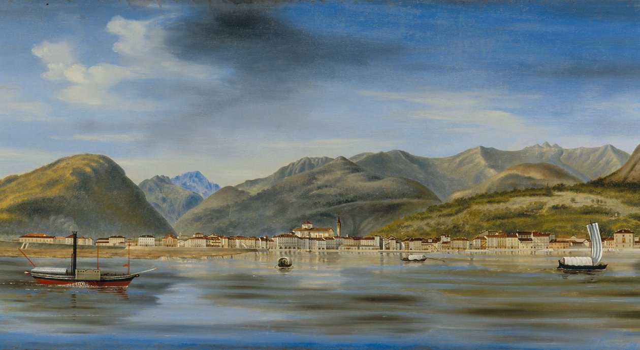 从湖的内部看法，c.1833-90 作者 路易吉·丽塔（Luigi Litta）
