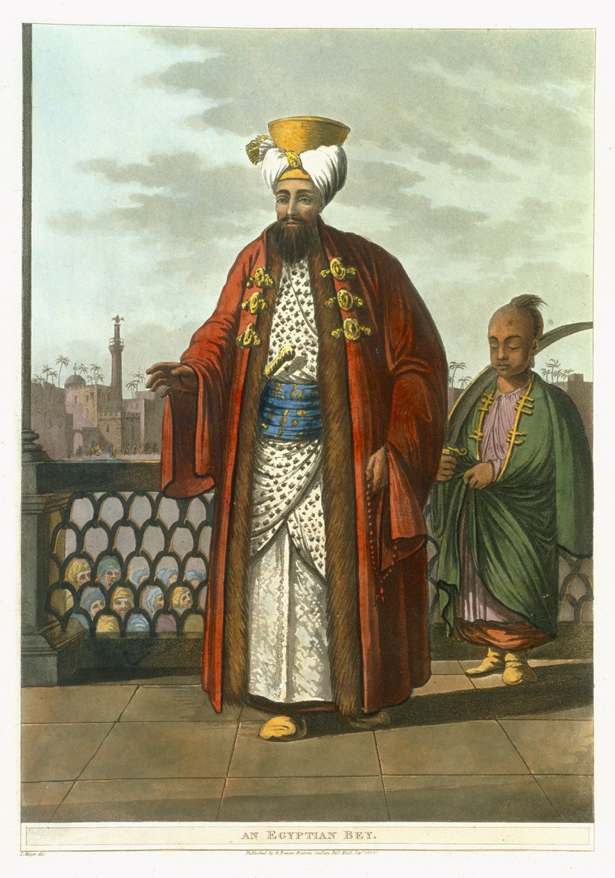 埃及贝伊，来自埃及观点的41号板，由托马斯米尔顿（1743-1827）酒吧刻。作者：Robert Bowyer（1758-1834）1802（aquatint） 作者 路易吉·梅耶（Luigi Mayer）