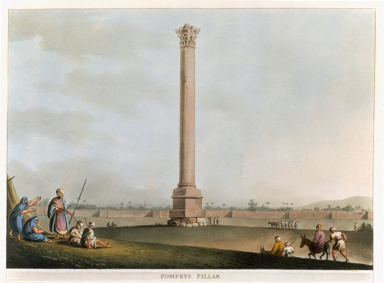 Pompey&39;s Pillar，来自&39;埃及观点&39;的第14块，由Thomas Milton（1743-1827）酒吧刻。作者：Robert Bowyer（1758-1834）1802（aquatint） 作者 路易吉·梅耶（Luigi Mayer）