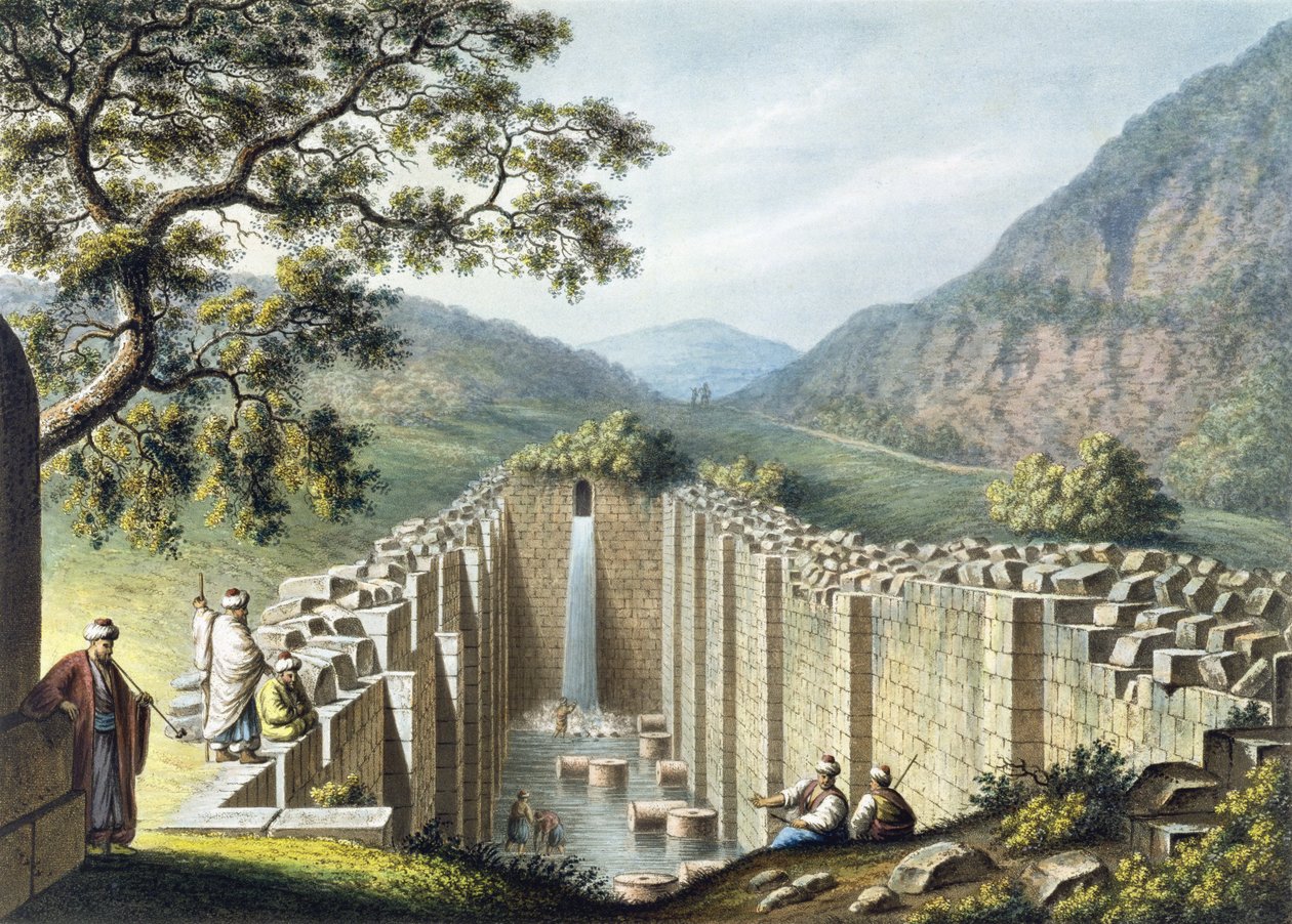 Siloah喷泉，耶路撒冷，酒吧。作者：William Watts，1801 作者 路易吉·梅耶（Luigi Mayer）