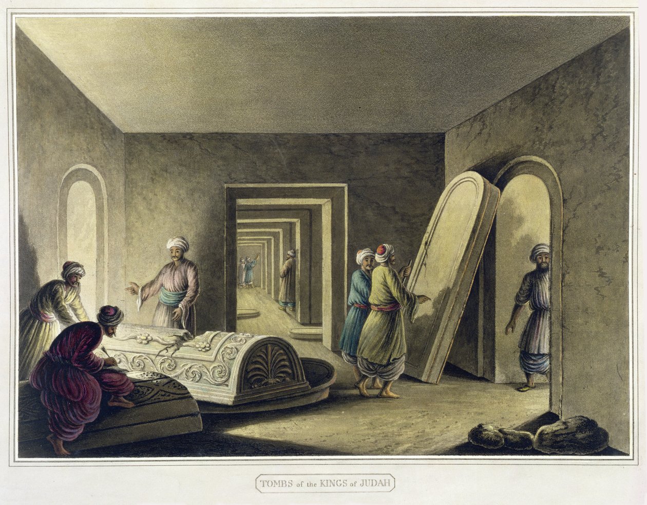 犹大王陵，耶路撒冷，酒吧。作者：William Watts，1805 作者 路易吉·梅耶（Luigi Mayer）