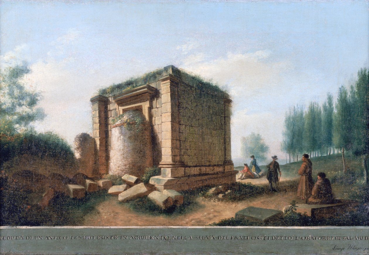 一个古庙的看法在Agrigentum的，c.1776-92 作者 路易吉·梅耶（Luigi Mayer）