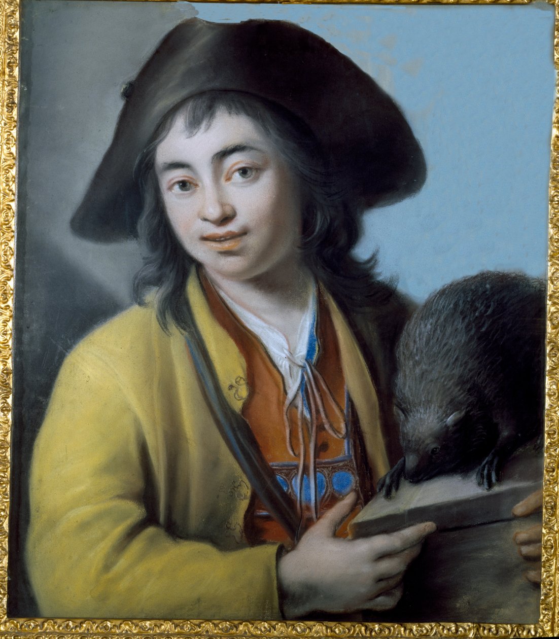 农民男孩与土拨鼠，1732年（纸上粉彩） 作者 路易吉·皮蒂（Luigi Pitti）