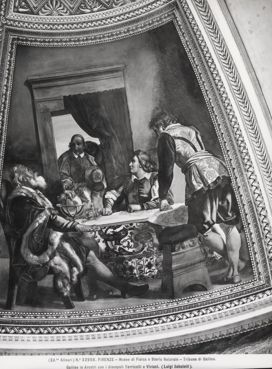 Galileo Galilei（1564-1642）在Arcetri与他的学生，Evangelista Torricelli（1608-47）和Vincenzo Viviani（1622-1703）来自伽利略论坛报 作者 路易吉·萨巴特利（Luigi Sabatelli）