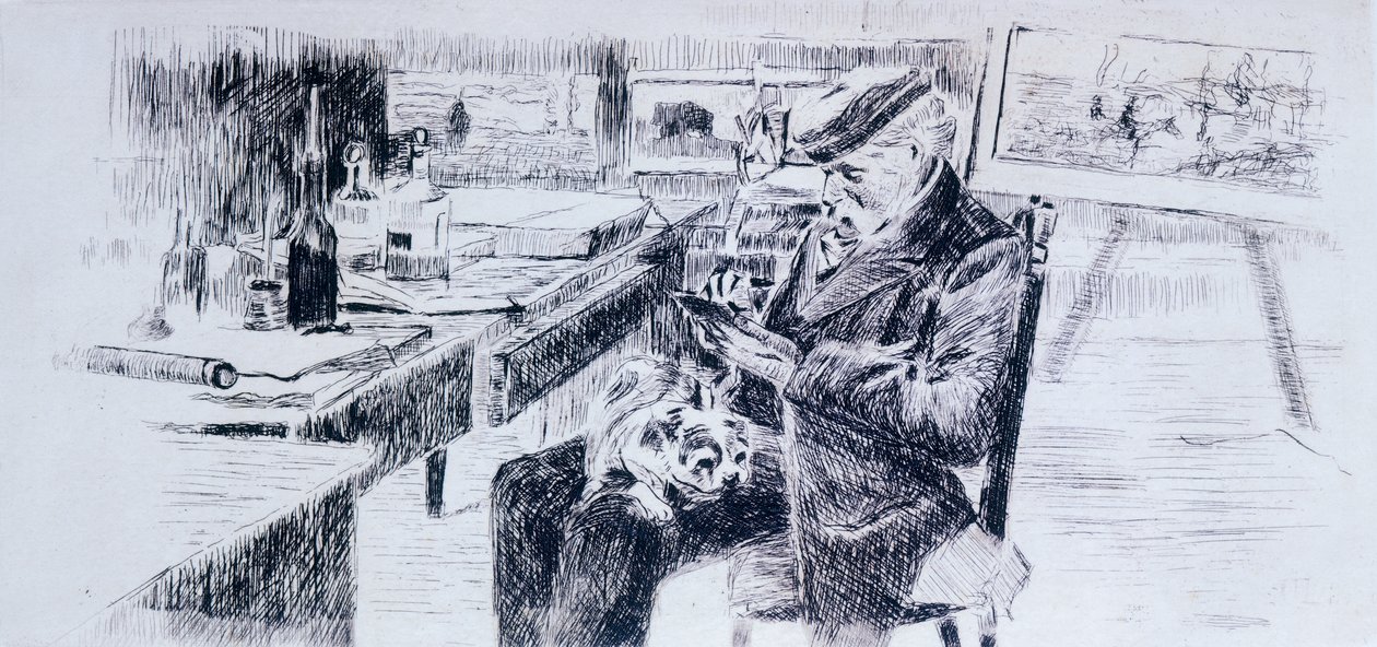 画家乔瓦尼-法托里的肖像，由路易吉-莱维（1858-1860 - 1939）绘制。 作者 路易吉·列维
