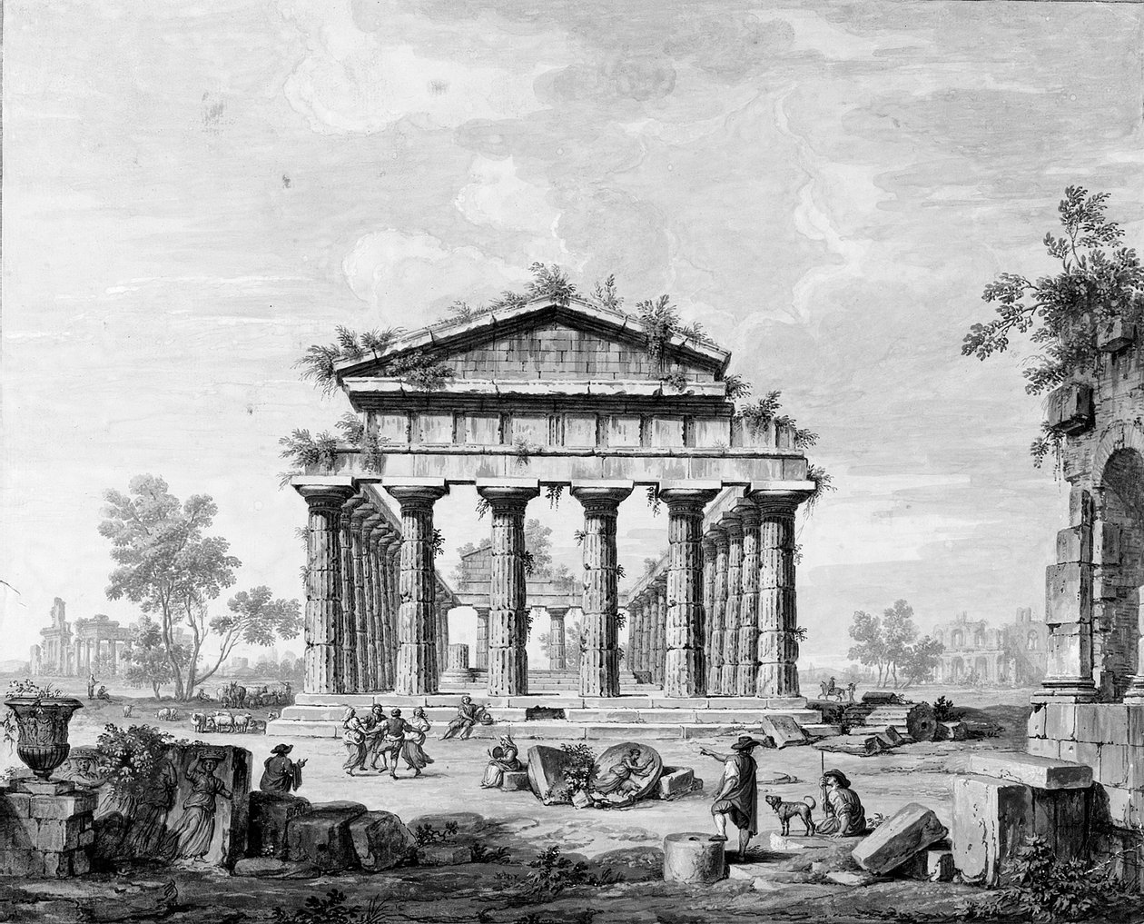 Paestum的朱诺神庙 作者 路易吉·巴鲁加尼（Luigi Balugani）