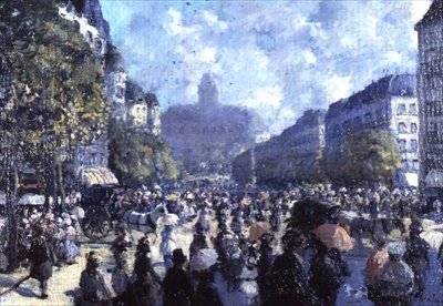 大陆的街景 作者 路易吉·基亚里瓦（Luigi Chialiva）