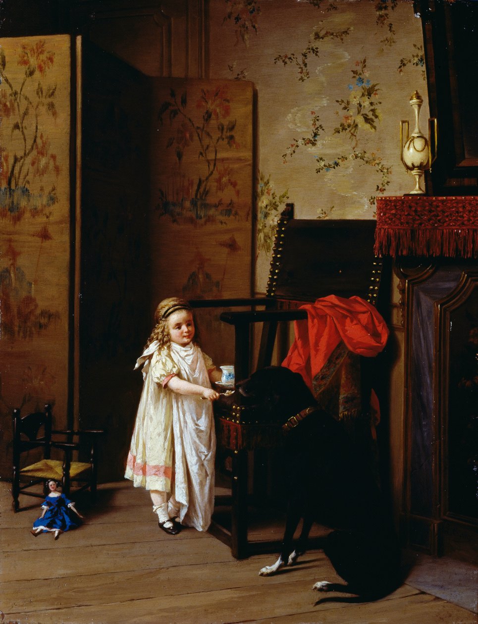 双人早餐》，作者：路易吉-克罗西奥（1835-1915 年），油画，42x32 厘米 作者 路易吉·克罗西奥
