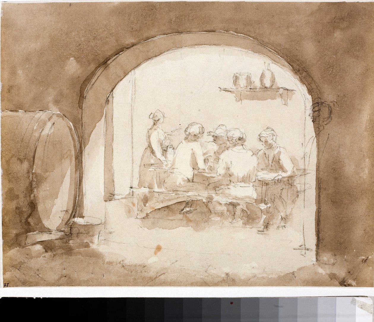旅店的内部（水彩画，约1820年 作者 路易吉·加里波