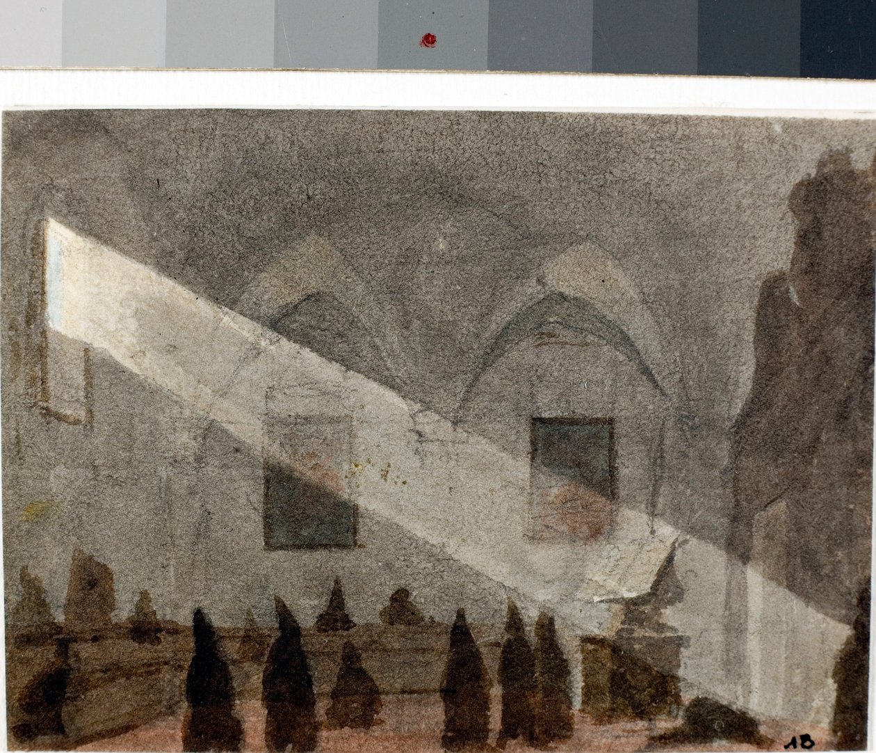 修道院的食堂（水彩画，约 1825 年） 作者 路易吉·加里波