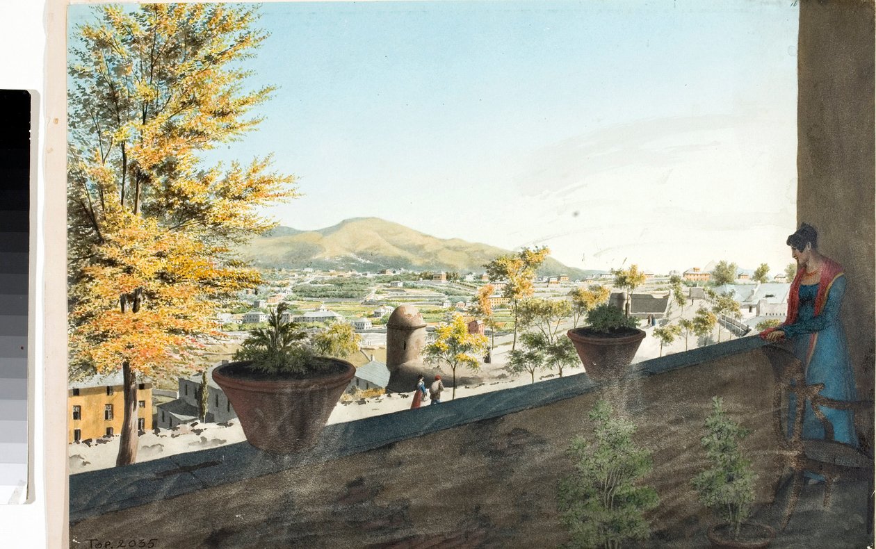 热那亚周边的街区（绘画和水彩画，约 1825 年） 作者 路易吉·加里波