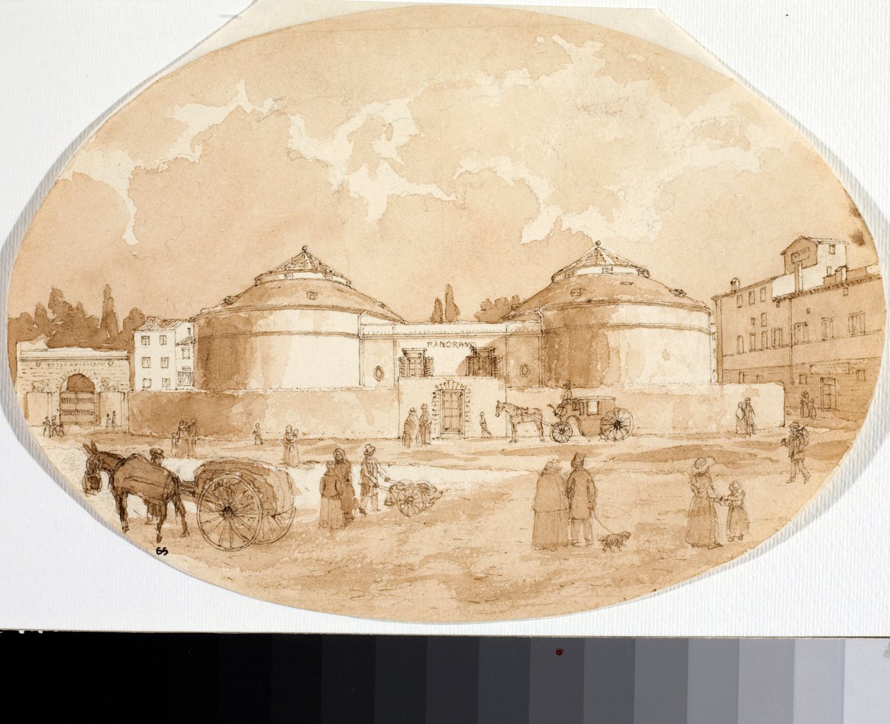 佛罗伦萨的 Porta al Prato 广场（水墨和水彩） 作者 路易吉·加里波