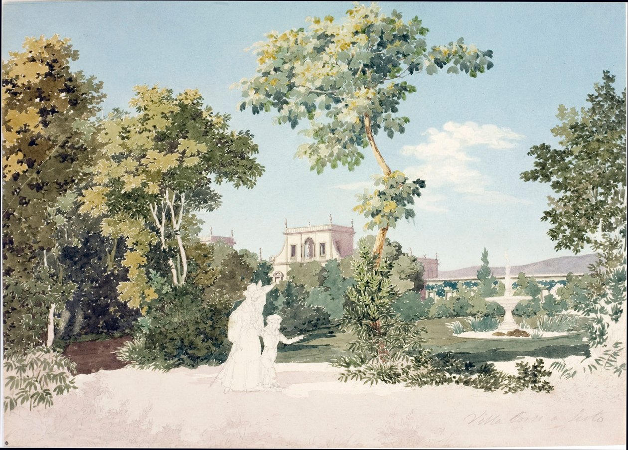 View of Villa Corsi a Sesto Fiorentino near Florence (watercolor, c.1825) 作者 路易吉·加里波