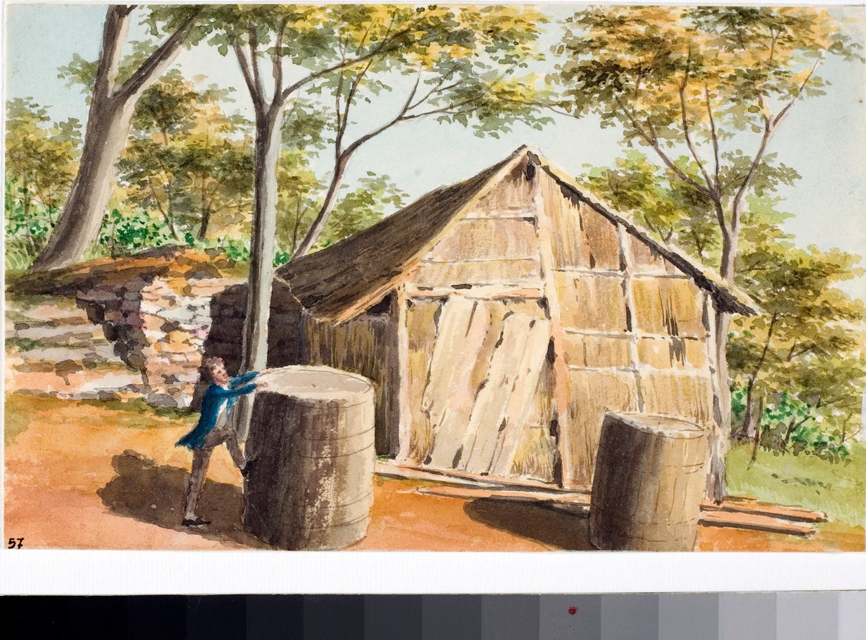 小屋的景色（水彩，约 1823 年） 作者 路易吉·加里波