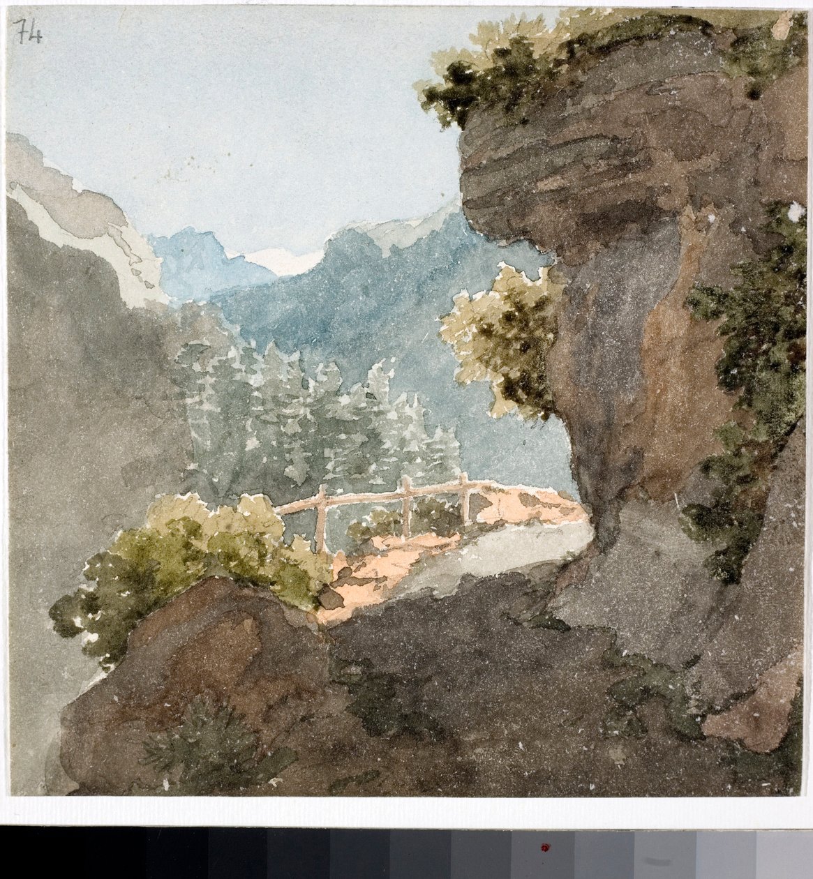 山径景观（水彩画，约 1820 年） 作者 路易吉·加里波