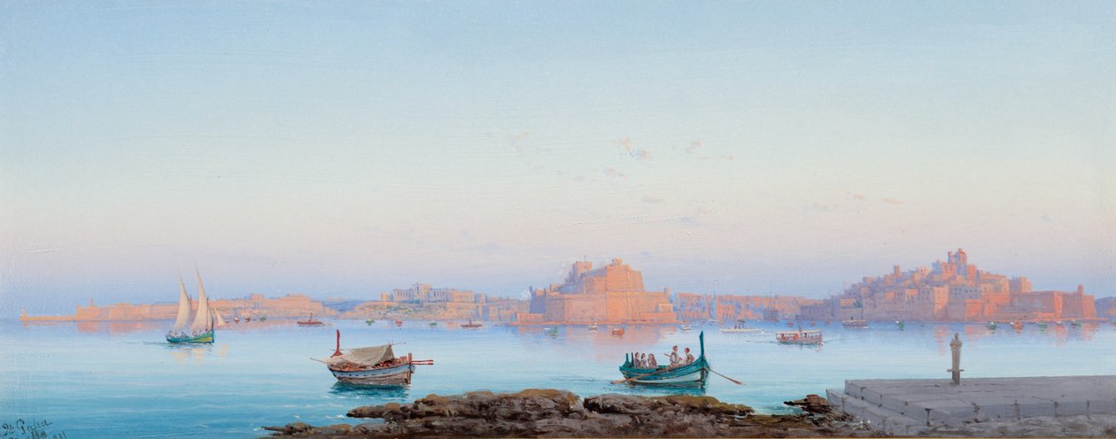 马耳他大港，来自瓦莱塔，1911年 作者 路易吉·玛丽亚·加利亚（Luigi Maria Galea）