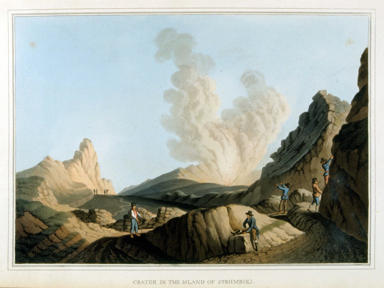 Cratere du Stromboli - 在“奥斯曼帝国、欧洲、亚洲和一些地中海岛屿的景观”中，Luigi Mayer，伦敦 作者 路易吉·梅耶（Luigi Mayer）