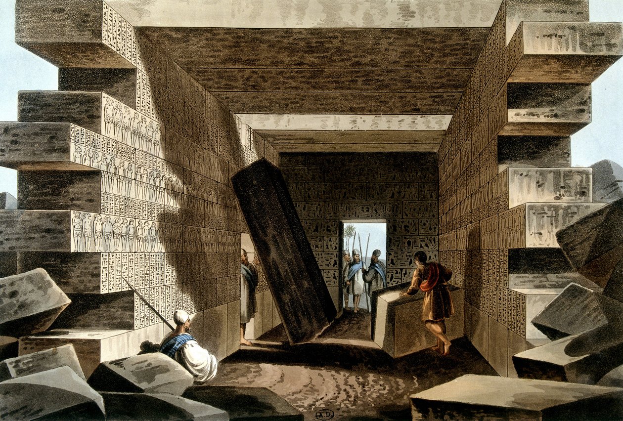 Inside the temple of Jupiter Ammon, Libya. In “” Views in the Ottoman Dominions, in Europe, in Asia, and some of the mediterranean islands from the original drawings taken by Luigi Mayer”, London 1810. 作者 路易吉·梅耶（Luigi Mayer）