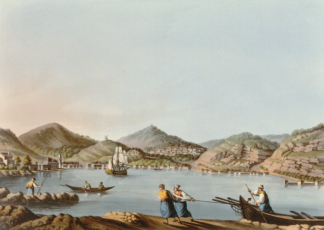 萨摩斯岛的西部港口，从奥斯曼帝国的观点，酒吧60。作者：R. Bowyer，1810（aquatint） 作者 路易吉·梅耶（Luigi Mayer）