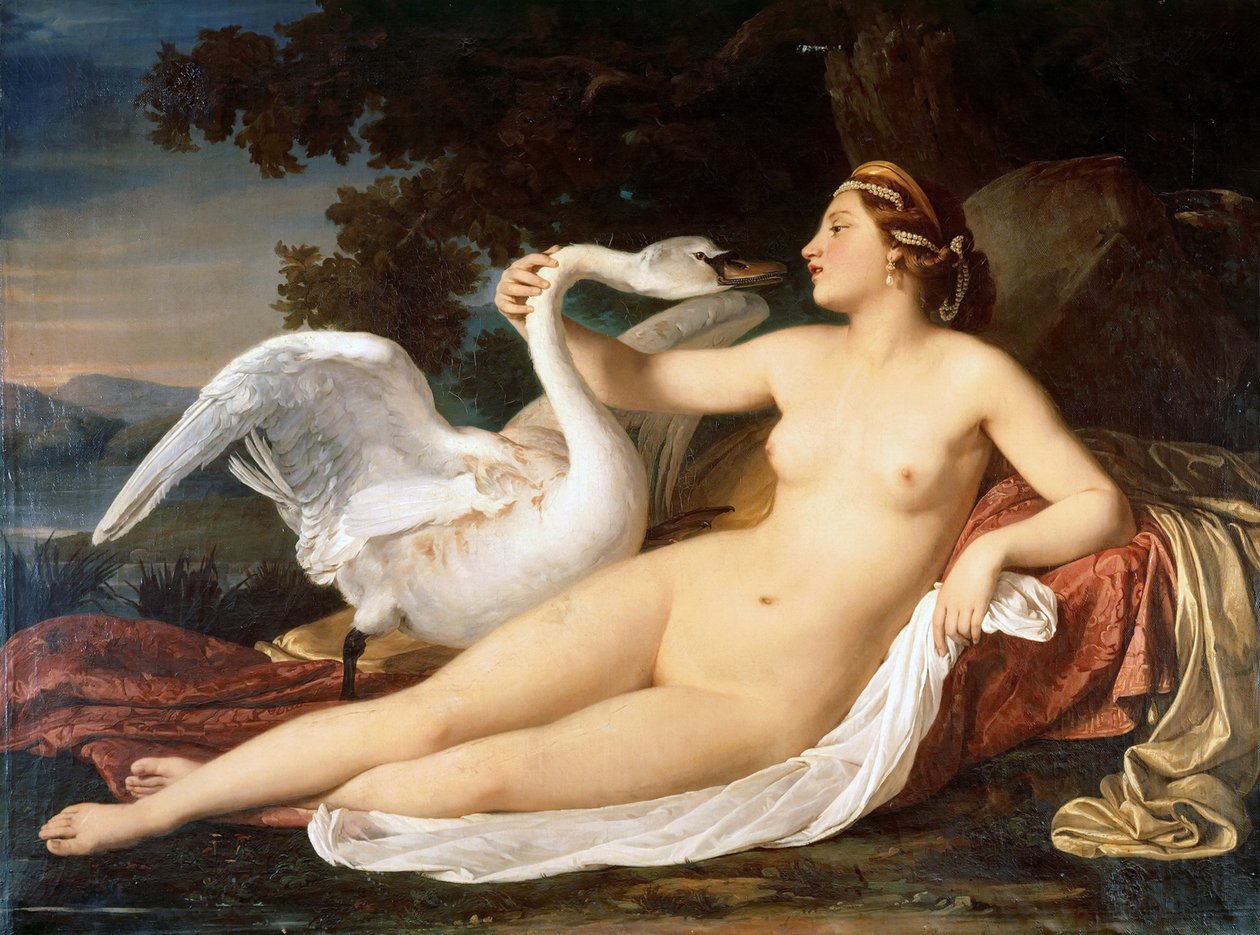 勒达和天鹅，1840-1850年。 作者 路易吉·穆西尼（Luigi Mussini）