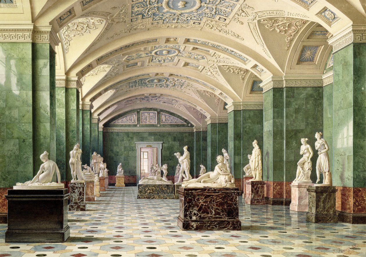 现代雕塑的第一个房间，新冬宫，1856年 作者 路易吉·普雷马齐（Luigi Premazzi）