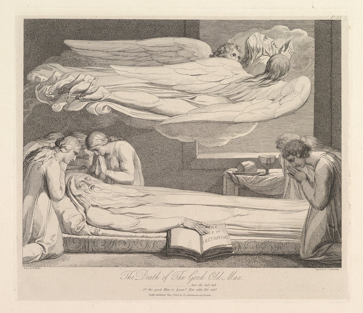 《老者之死》，摘自罗伯特·布莱尔（Robert Blair）的一首诗《坟墓》，1813年3月1日。 作者 路易吉·夏瓦尼蒂（Luigi Schiavonetti）
