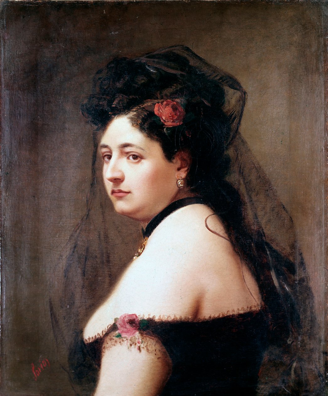 意大利歌手 Elisabetta Galletti Gianoli 的肖像（绘画 作者 路易吉·索里奥（Luigi Sorio）
