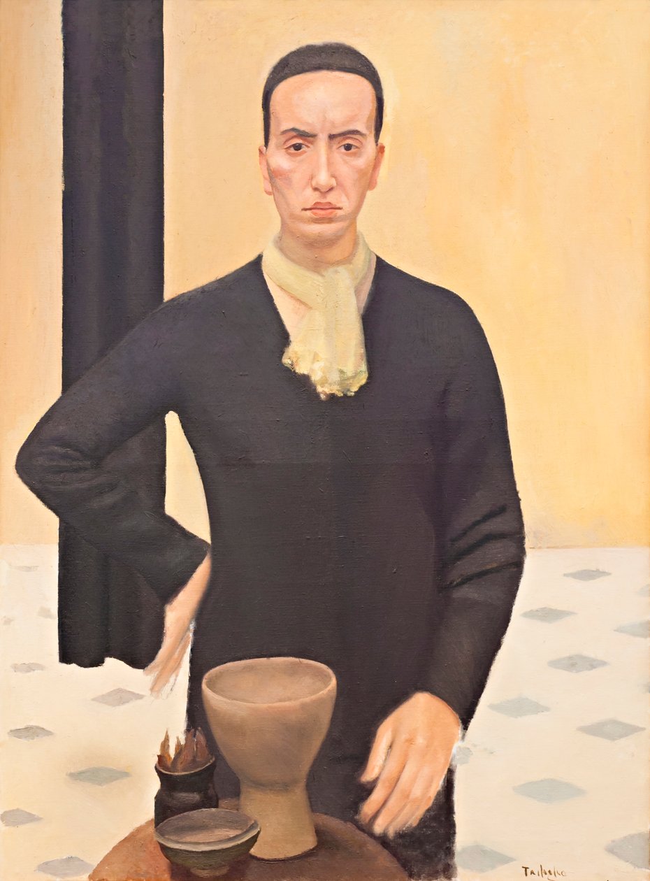 黑衣人物，约 1935 年（布面油画） 作者 路易吉·特里佛里奥
