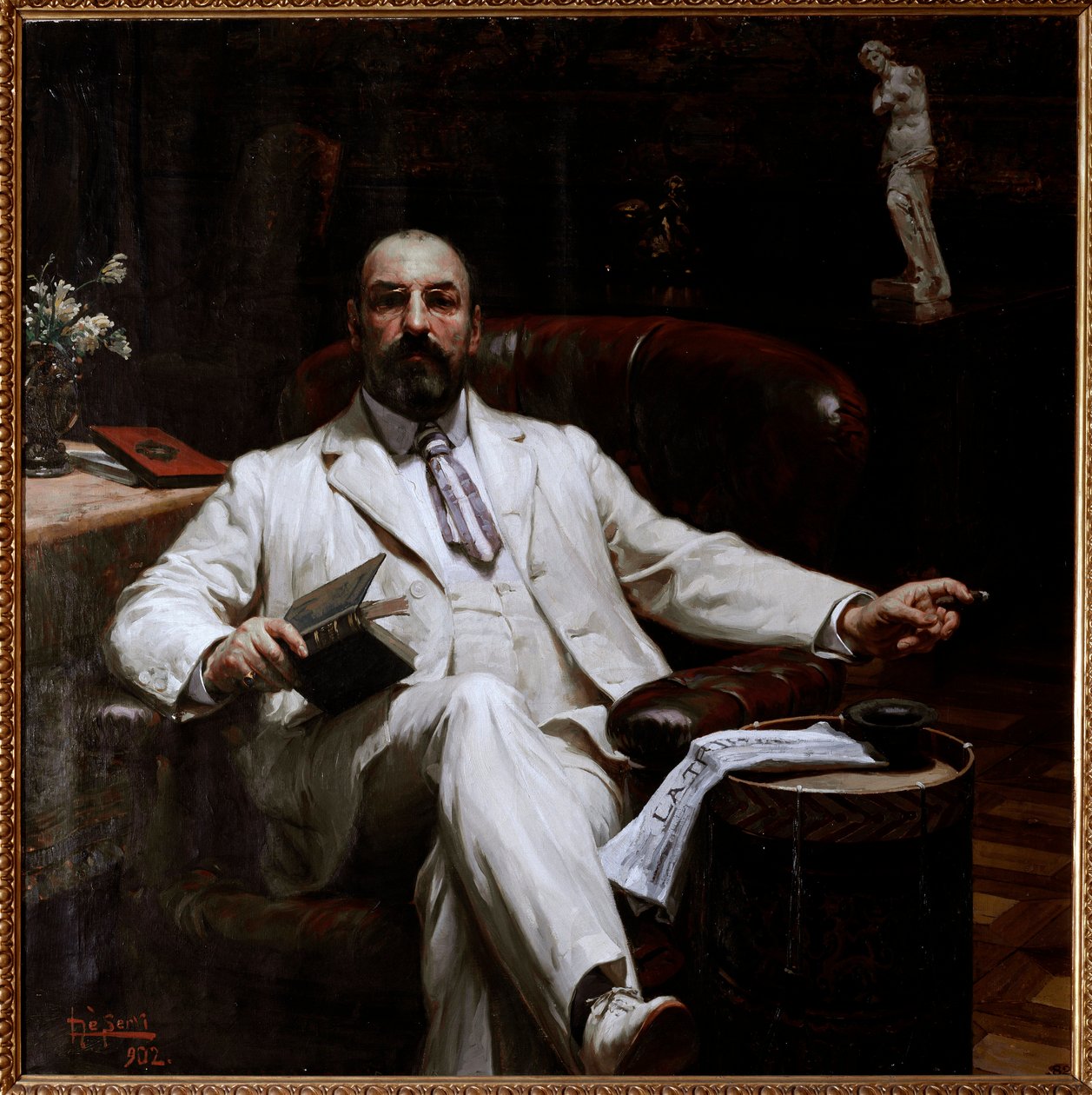 苏格兰保险商和艺术保护者埃文-麦肯齐的肖像 Luigi de Servi (1863-1945) 1902 年创作 Dim 135x135 厘米 Genes，Galleria d