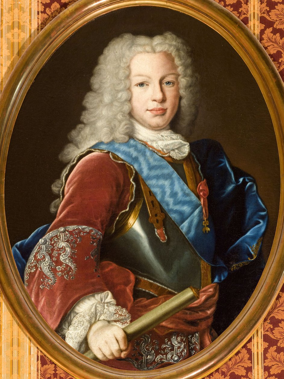 洛可可：西班牙斐迪南六世肖像（1713-1759 年）par Melendez, Luis Egidio（1716-1780 年），约 1729-1735 年。布面油画，83x65。塞维利亚市政府 作者 路易斯·埃吉迪奥·梅伦德斯
