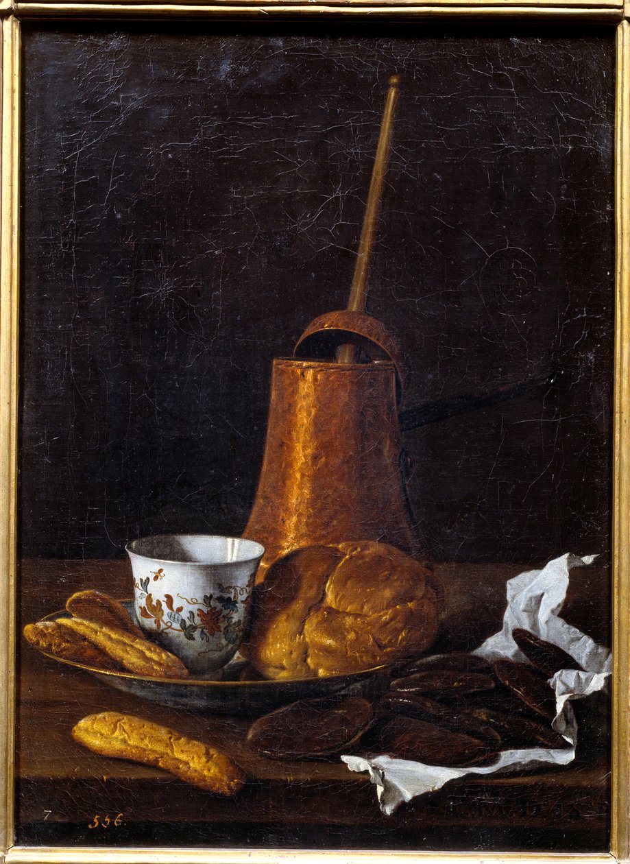 巧克力。 西班牙学校 Luis Melendez (1716 - 1780) 的绘画 作者 路易斯·埃吉迪奥·梅嫩德斯（Luis Egidio Menendez）或梅伦德斯（Melendez）