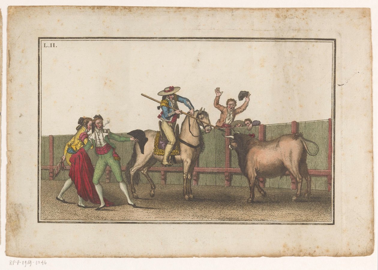 皮卡多将长矛瞄准公牛 Coleccion de lasprinciples suertes de una corrida de toros（系列标题） 斗牛中最重要动作的集合（系列标题） 作者 路易斯·费尔南德斯·诺塞雷特