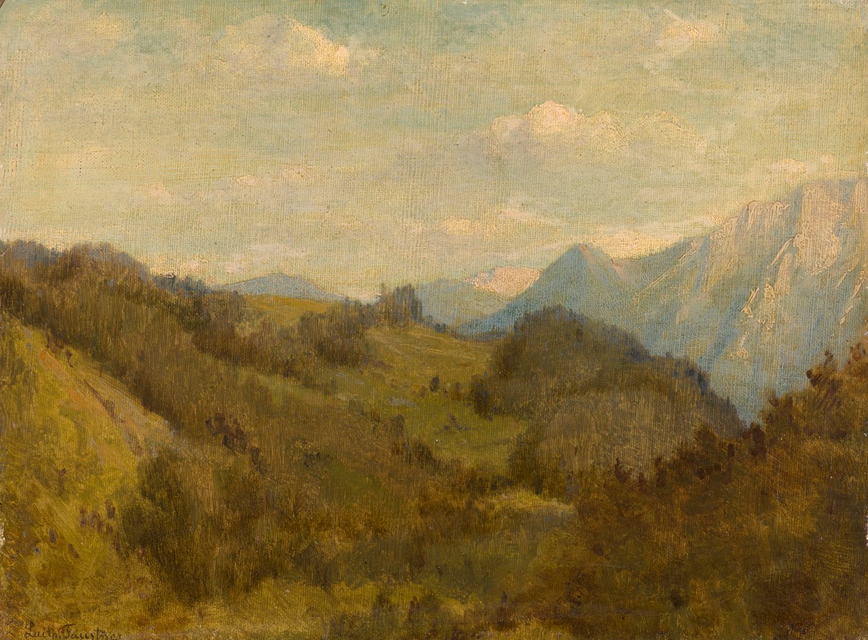 奥伯劳多夫（Oberaudorf）附近，背景为 Zahme Kaiser 山脉和 Tiroler Heuberg 山脉 作者 路易波德·福斯特纳