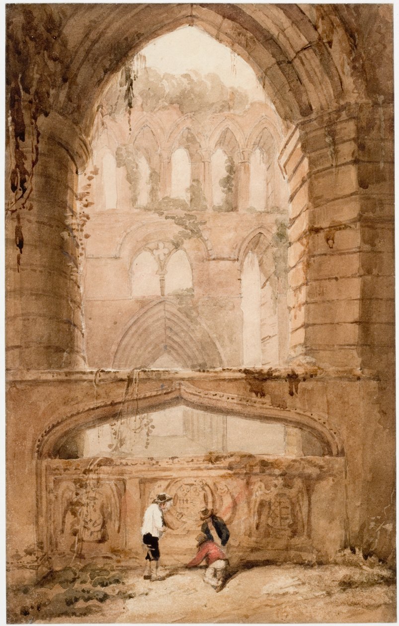 Lanercost Priory（bodycolour）的内部 作者 卢克·克莱内尔